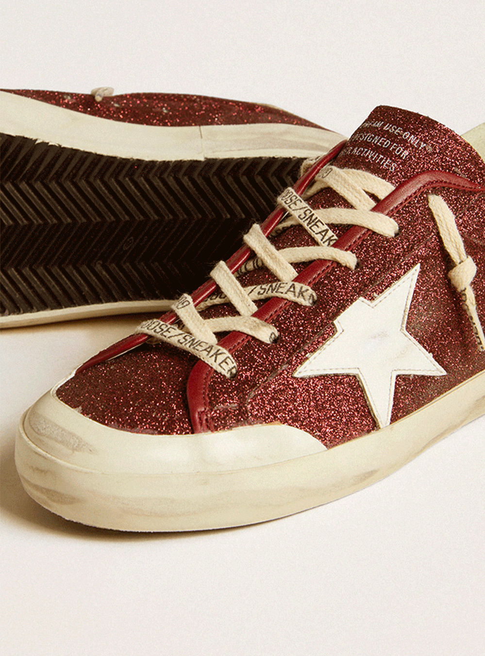 Sneakers Golden Goose Super Star Glitter Bordeaux - PODIUMS NANCY
