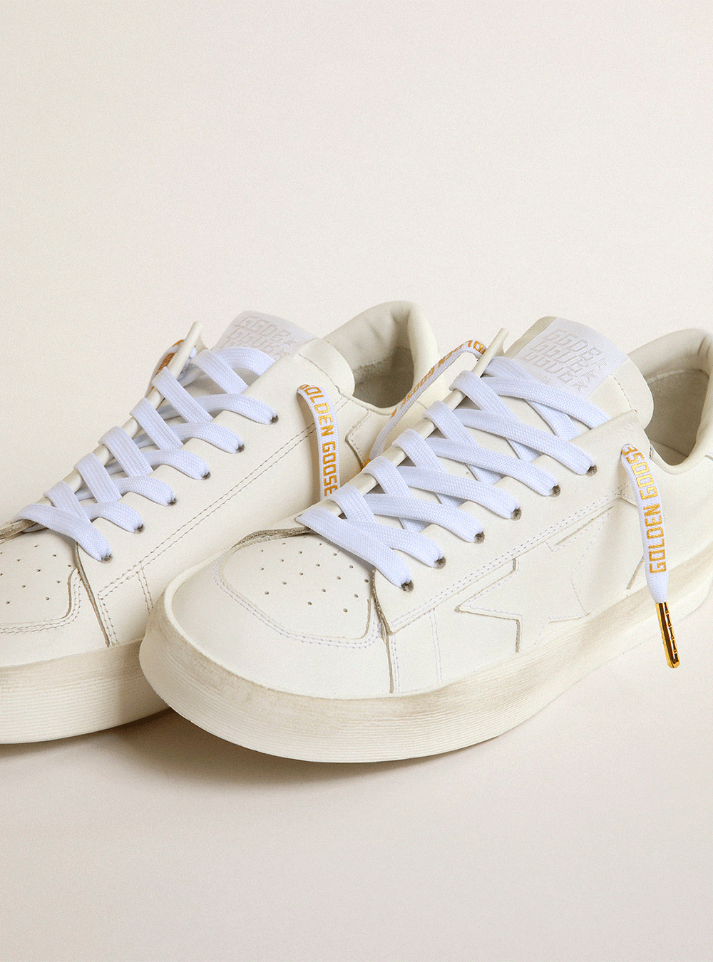 Lacets Golden Goose White Gold