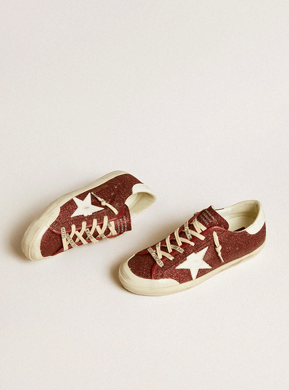 Sneakers Golden Goose Super Star Glitter Bordeaux - PODIUMS NANCY
