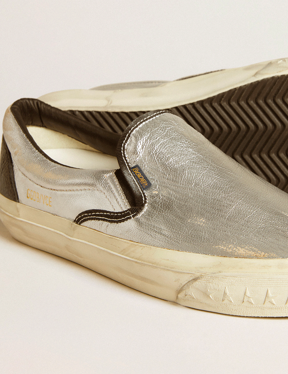 Baskets Golden Goose VCE Laminated Argent Noir