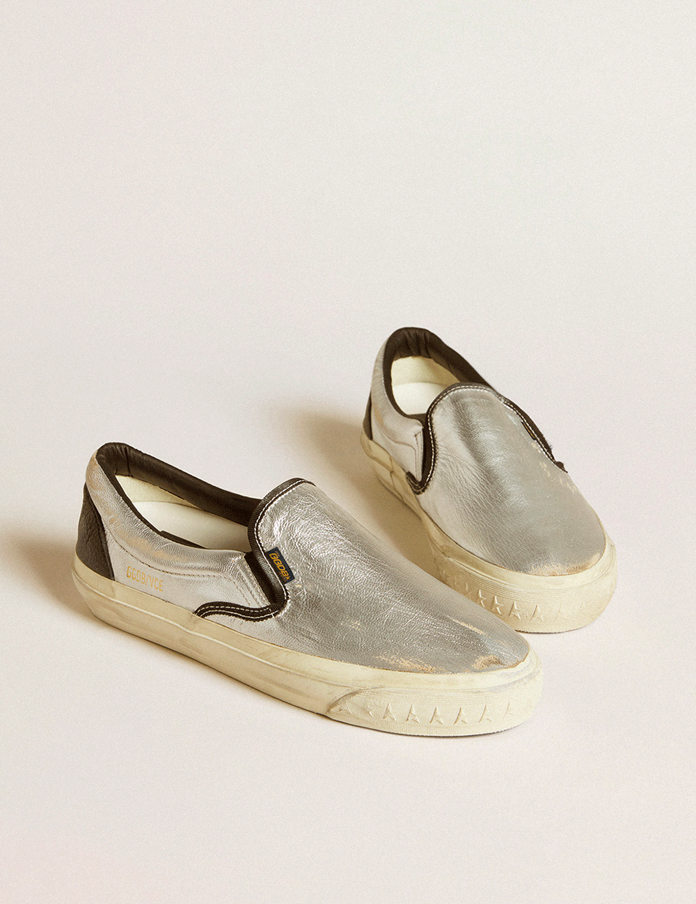 Baskets Golden Goose VCE Laminated Argent Noir