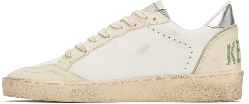 Sneakers Golden Goose Ball Star Ivoire Kaki Silver