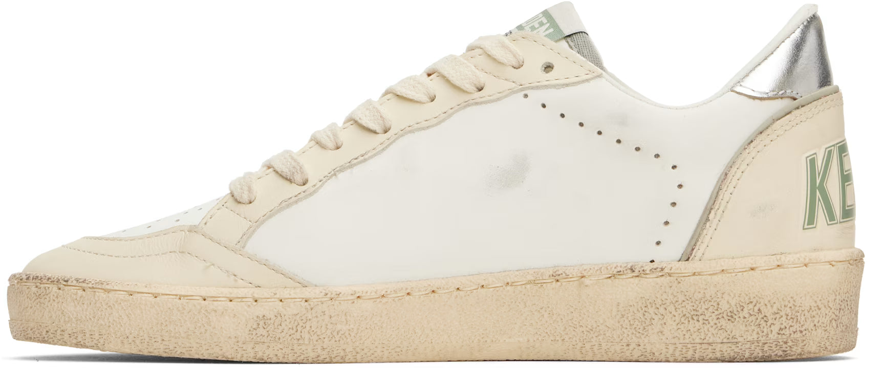 Sneakers Golden Goose Ball Star Ivoire Kaki Silver