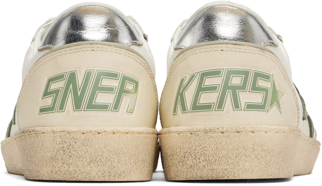 Sneakers Golden Goose Ball Star Ivoire Kaki Silver