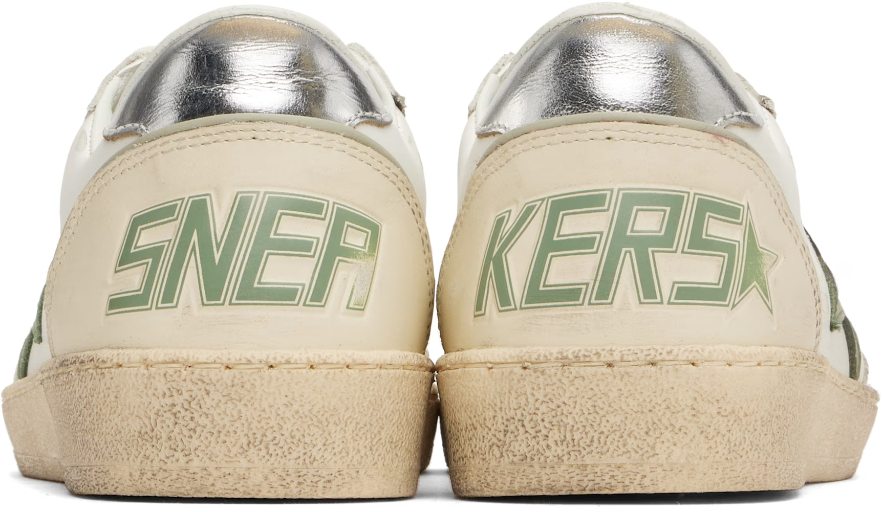 Sneakers Golden Goose Ball Star Ivoire Kaki Silver