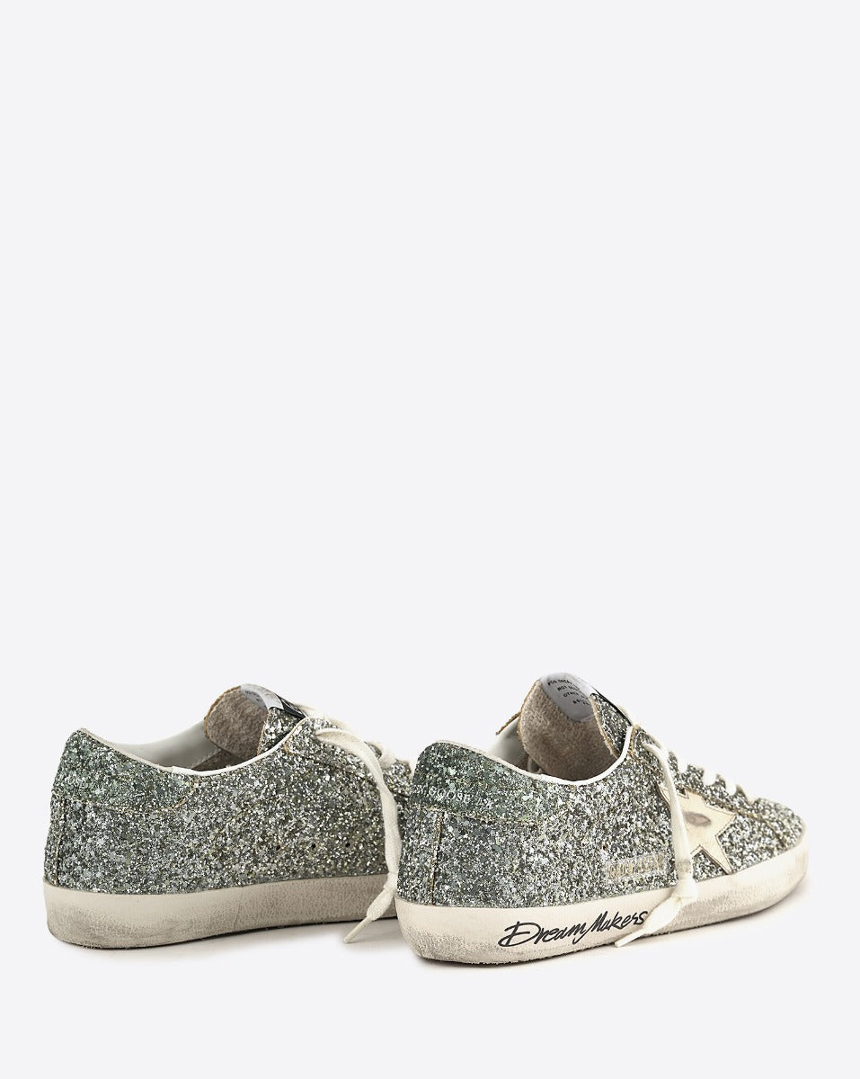 Sneaker Golden Goose Super Star Glitter Platinum Green - PODIUMS NANCY