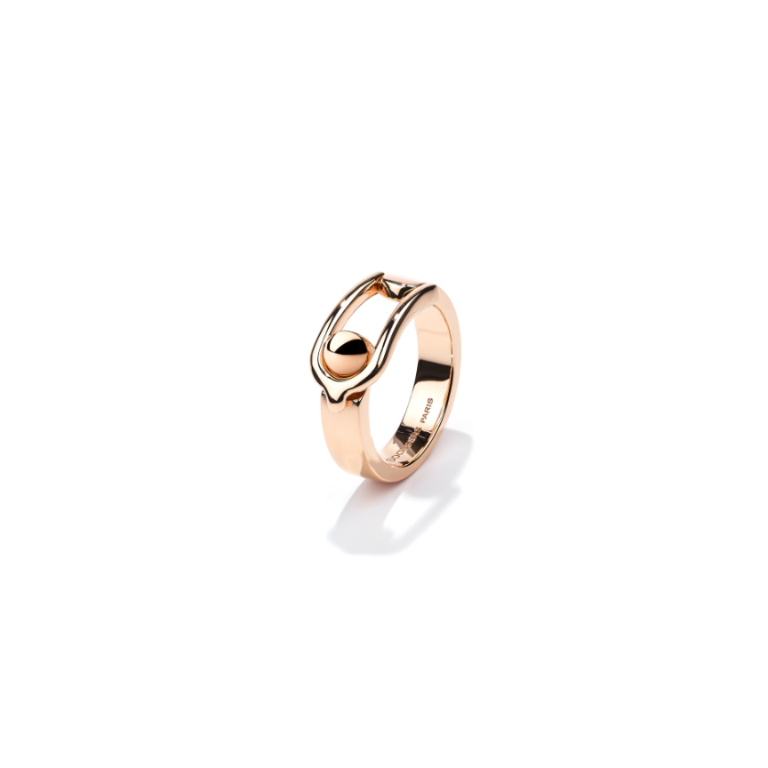 bague boucle or rose