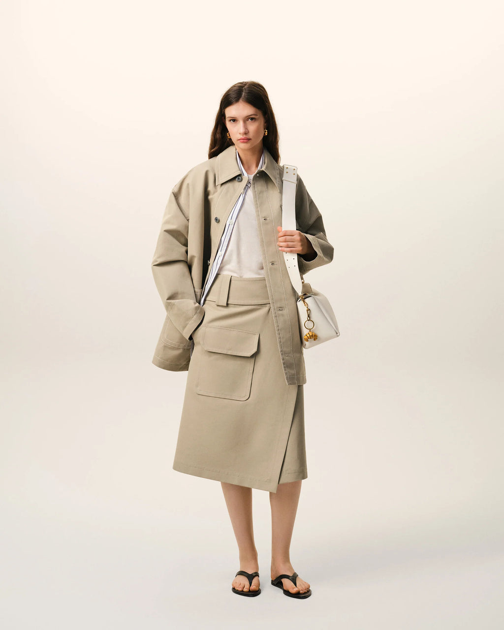 Jupe Ami Paris Portefeuille Beige Taupe | Podiums Nancy