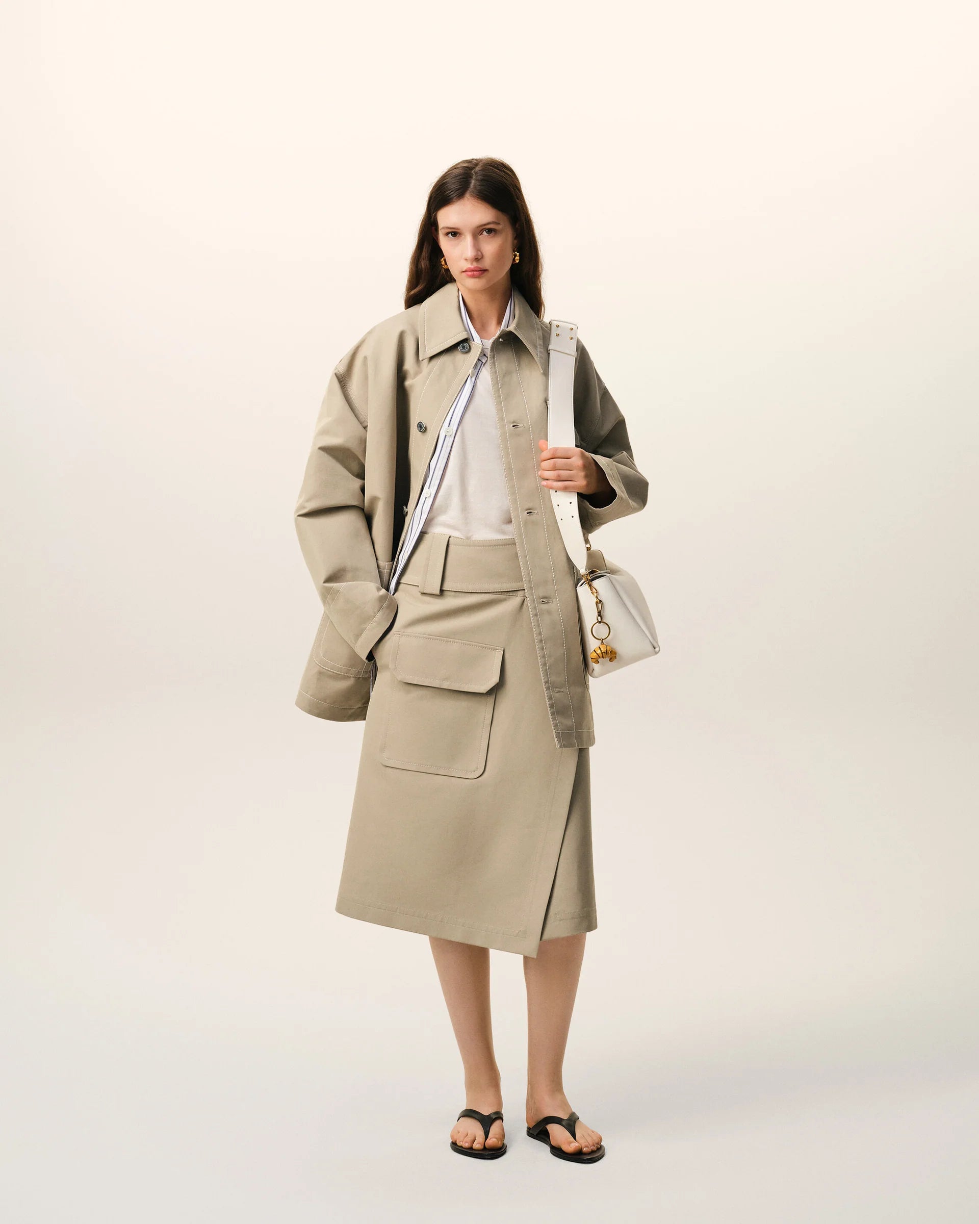 Jupe Ami Paris Portefeuille Beige Taupe | Podiums Nancy