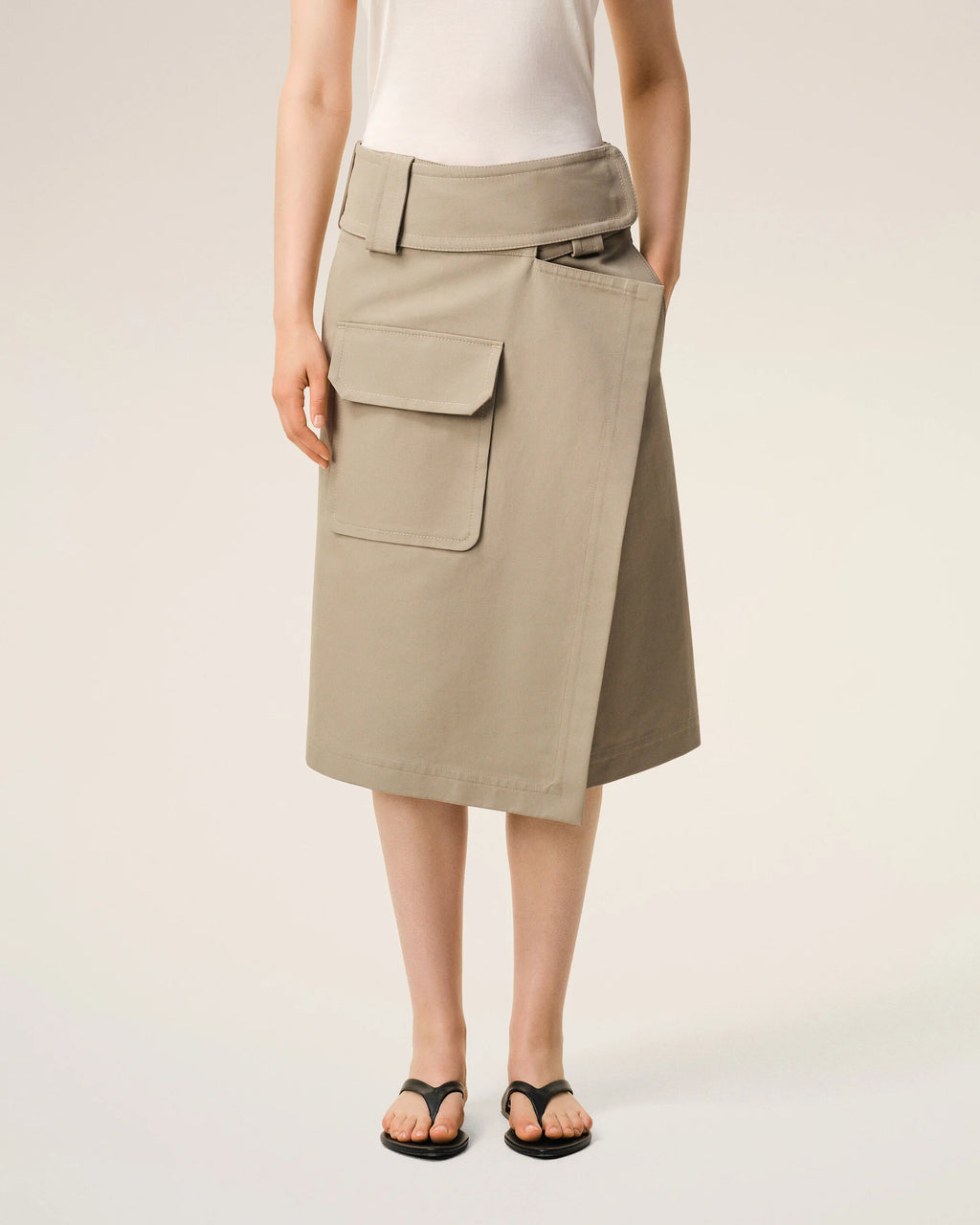 Jupe Ami Paris Portefeuille Beige Taupe | Podiums Nancy