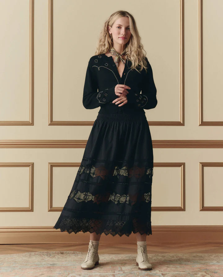 Jupe TheGreat. Rosette Crochet Canary Noire | Podiums Nancy