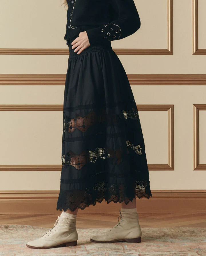 Jupe TheGreat. Rosette Crochet Canary Noire | Podiums Nancy