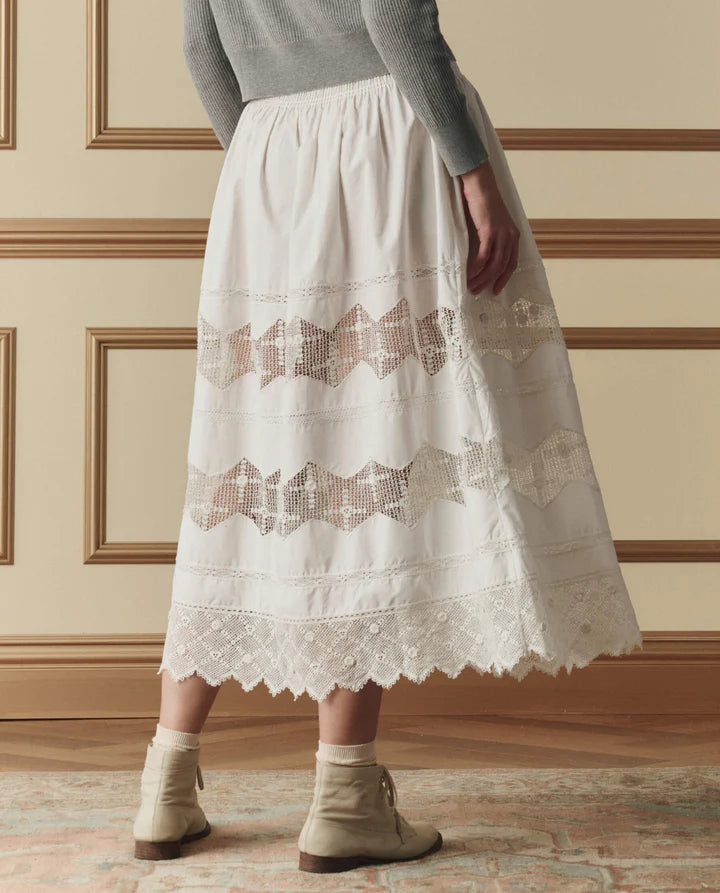 Jupe TheGreat. Rosette Crochet Canary Blanche | Podiums