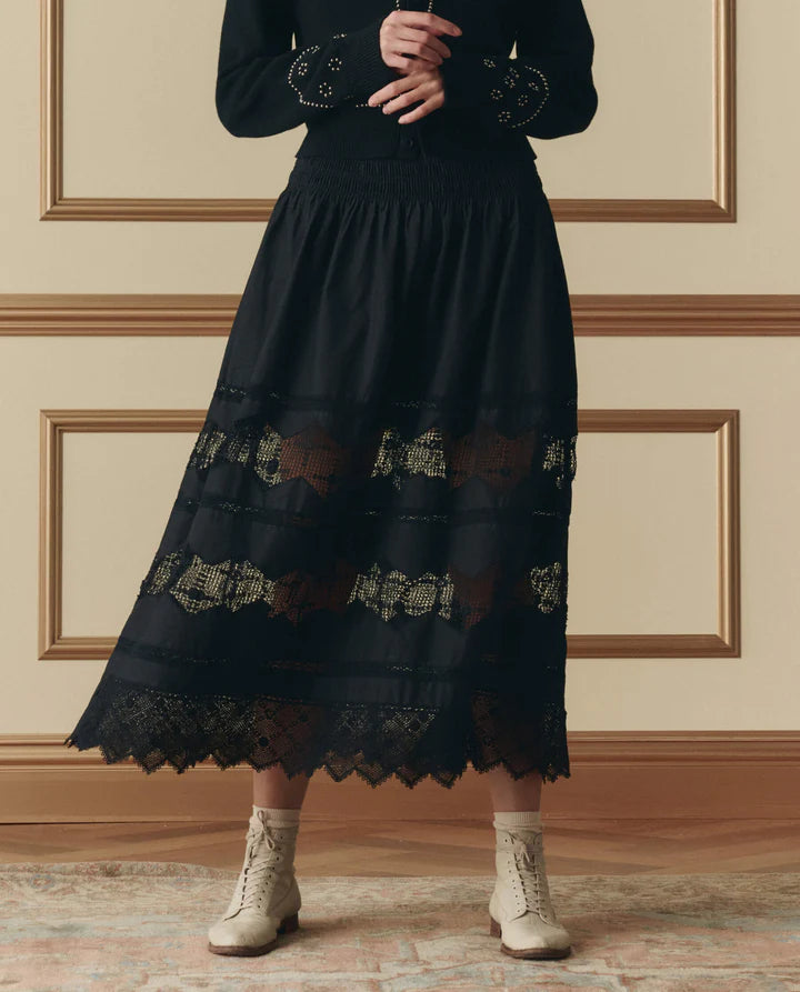 Jupe TheGreat. Rosette Crochet Canary Noire | Podiums Nancy