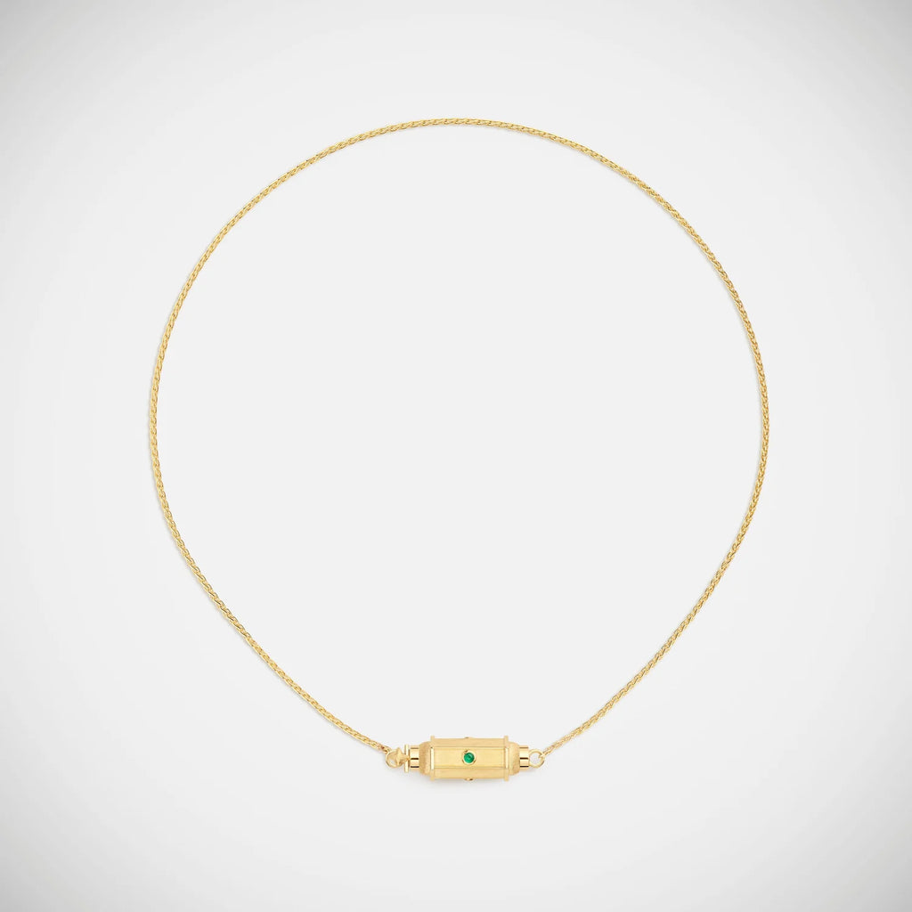 Collier Marie Lichtenberg Micro Locket Coco Emeraude