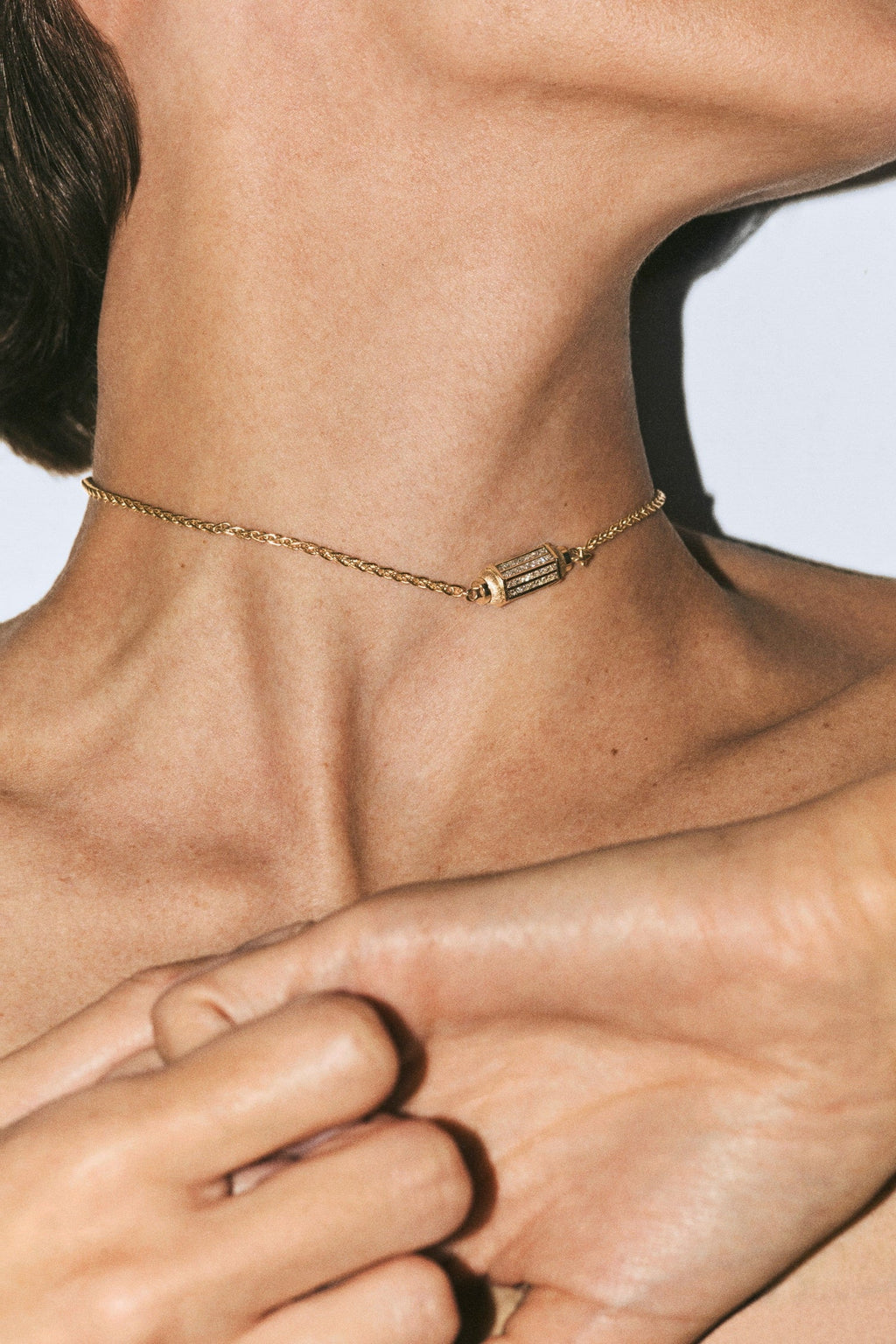 Collier Marie Lichtenberg Micro Locket Coco Pavé Diamants