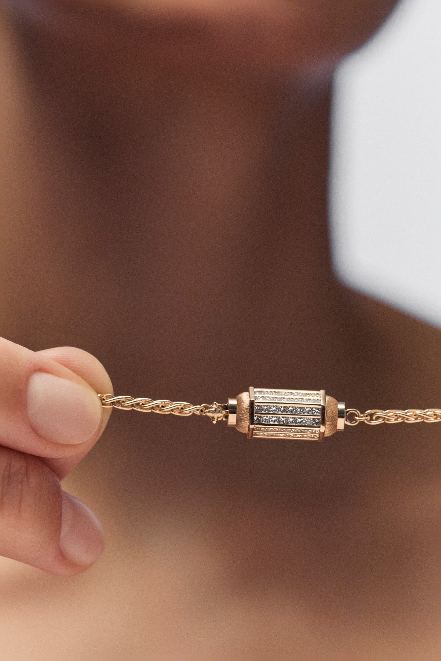 Collier Marie Lichtenberg Micro Locket Coco Pavé Diamants