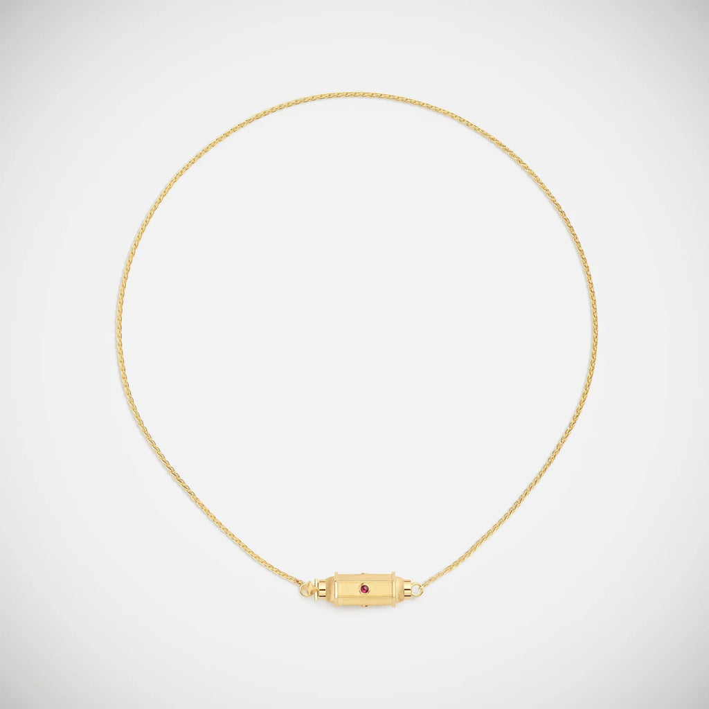Collier Marie Lichtenberg Micro Locket Coco Rubis
