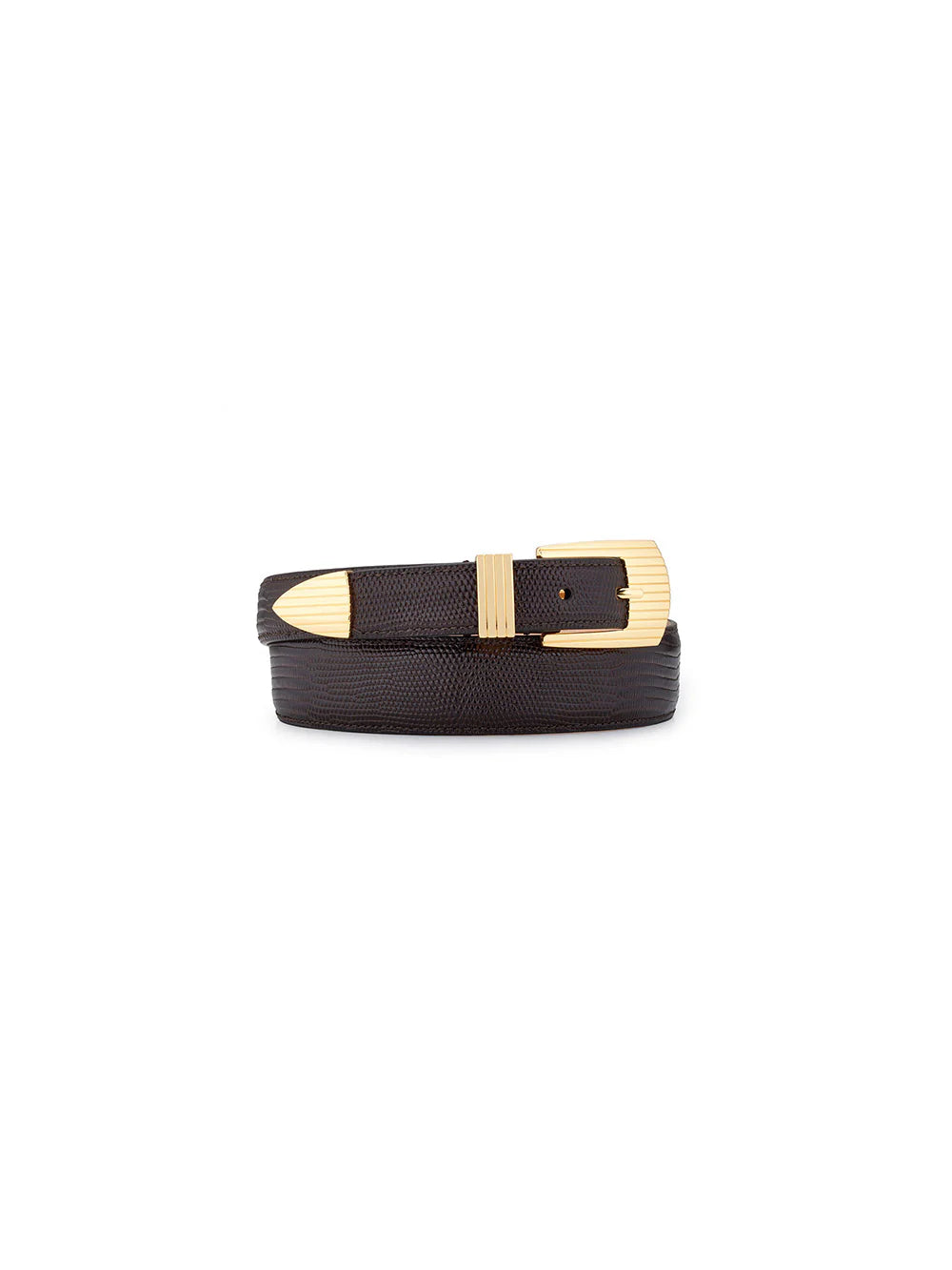 Ceinture Silver Ostrich rodeo lezard brown - PODIUMS NANCY