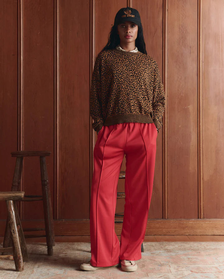 Pantalon The Great. Wide Leg Track Poppy Rouge | Podiums Nancy
