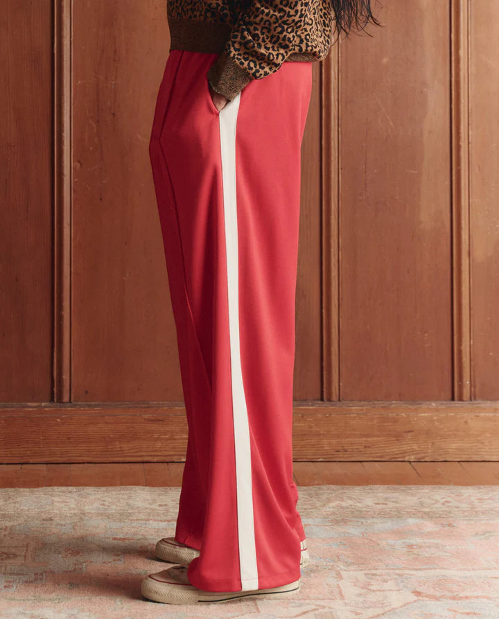 Pantalon The Great. Wide Leg Track Poppy Rouge | Podiums Nancy