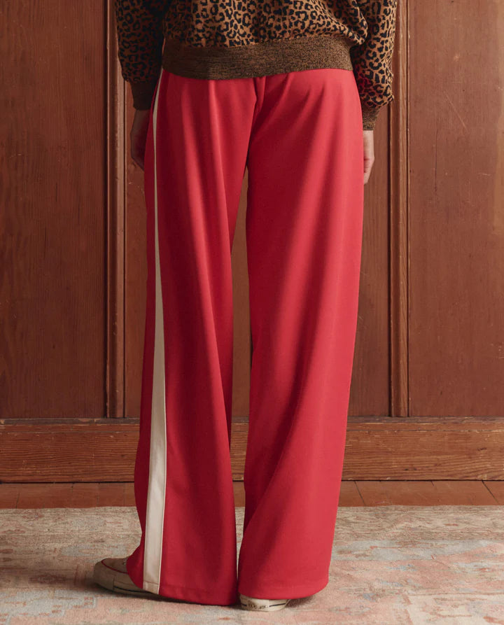 Pantalon The Great. Wide Leg Track Poppy Rouge | Podiums Nancy