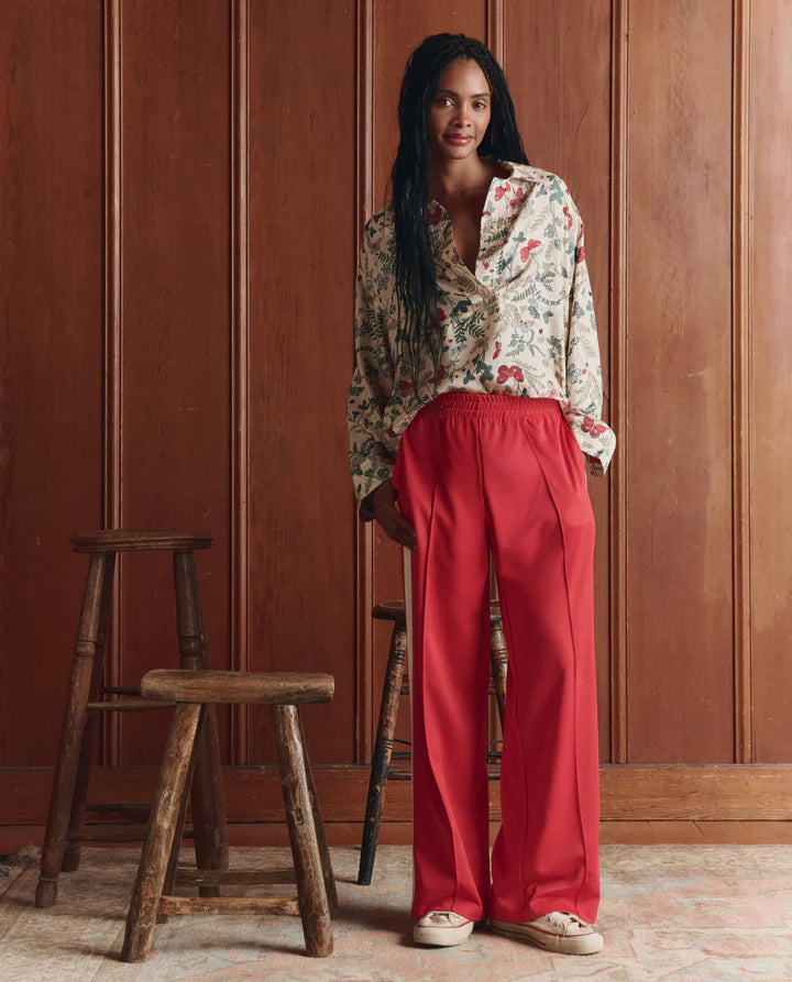 Pantalon The Great. Wide Leg Track Poppy Rouge | Podiums Nancy