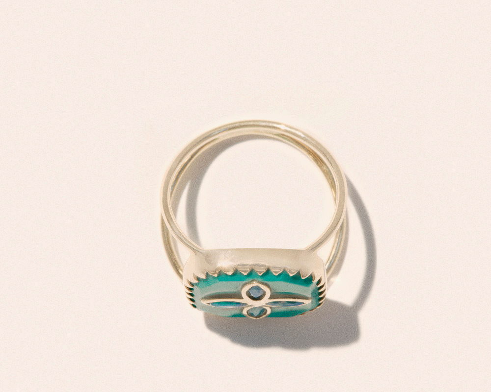 Bague Pascale Monvoisin Bowie n°2 turquoise opale - PODIUMS NANCY