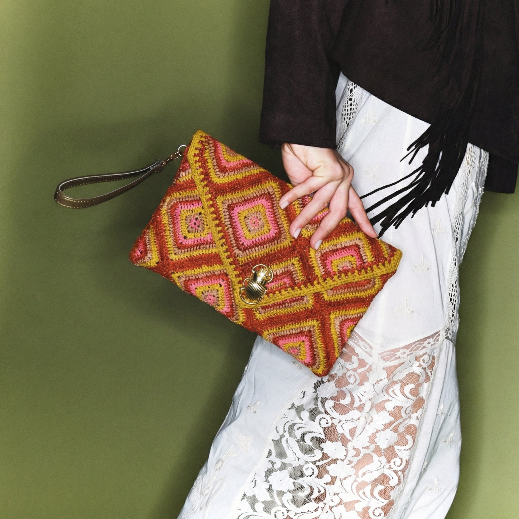 Pochette Claris Virot Alicia Raphia Rose | Podiums Nancy