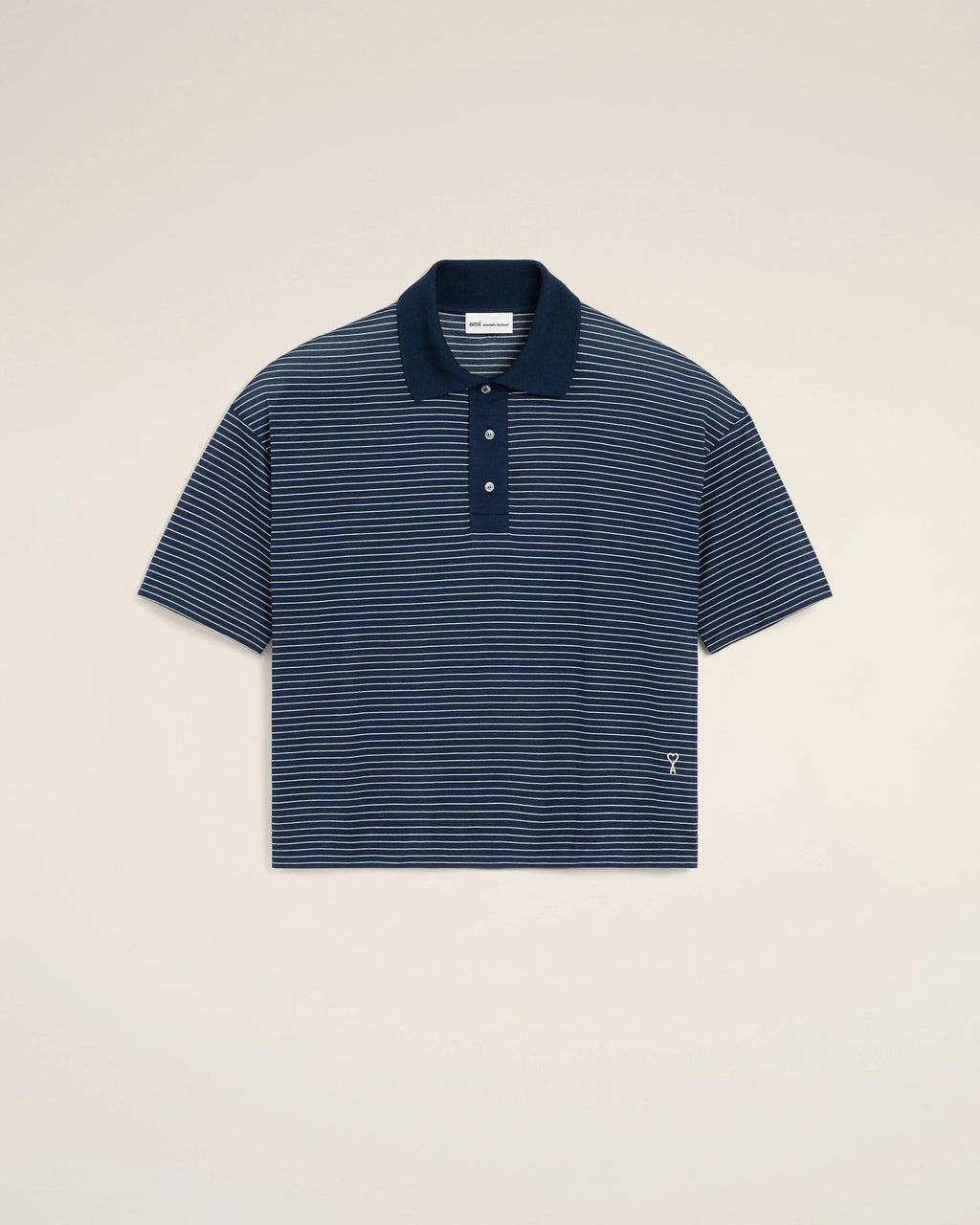 Polo Ami Paris Striped Boxy Encre | Podiums Nancy