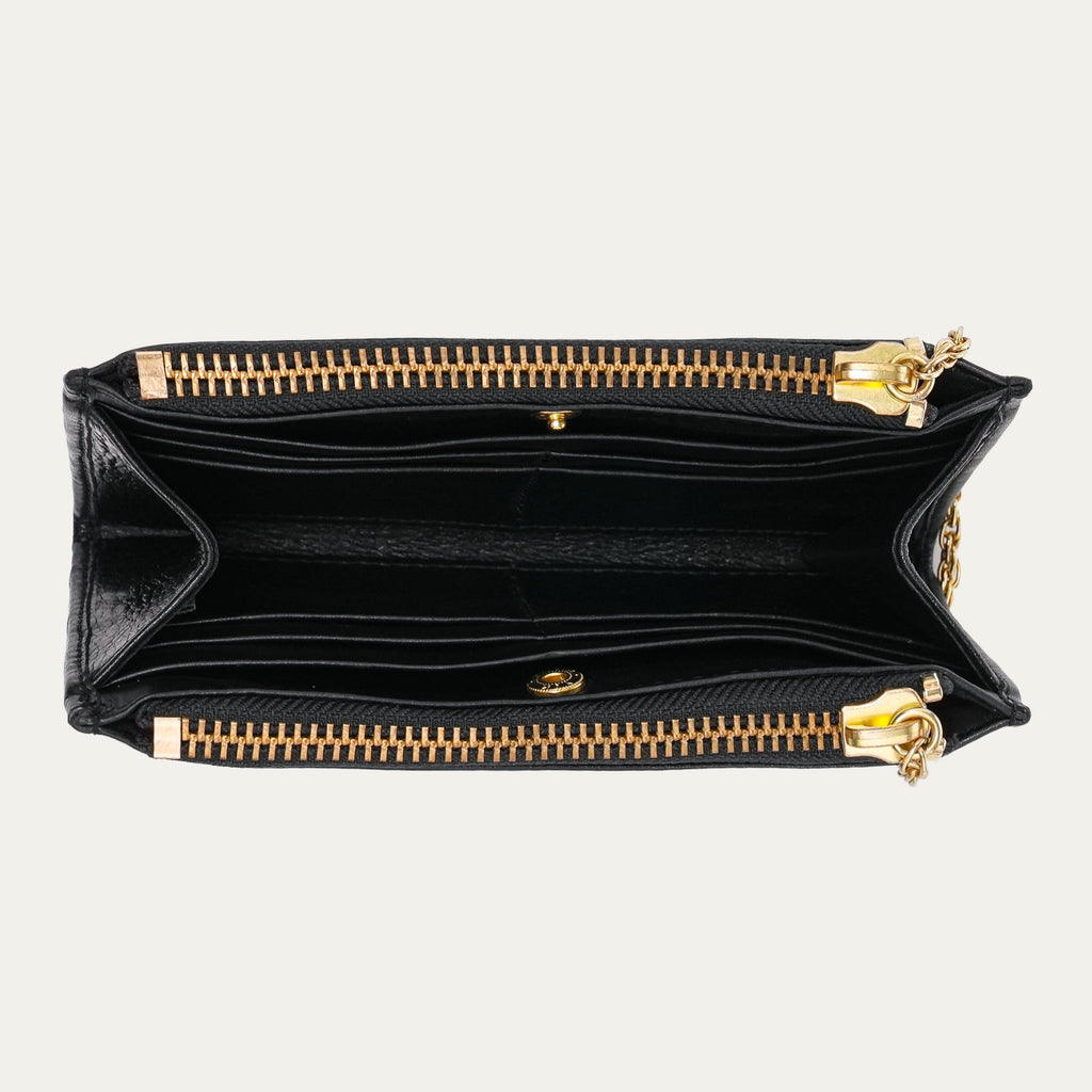Porte-monnaie Claris Virot Achille Cuir Noir | Podiums Nancy