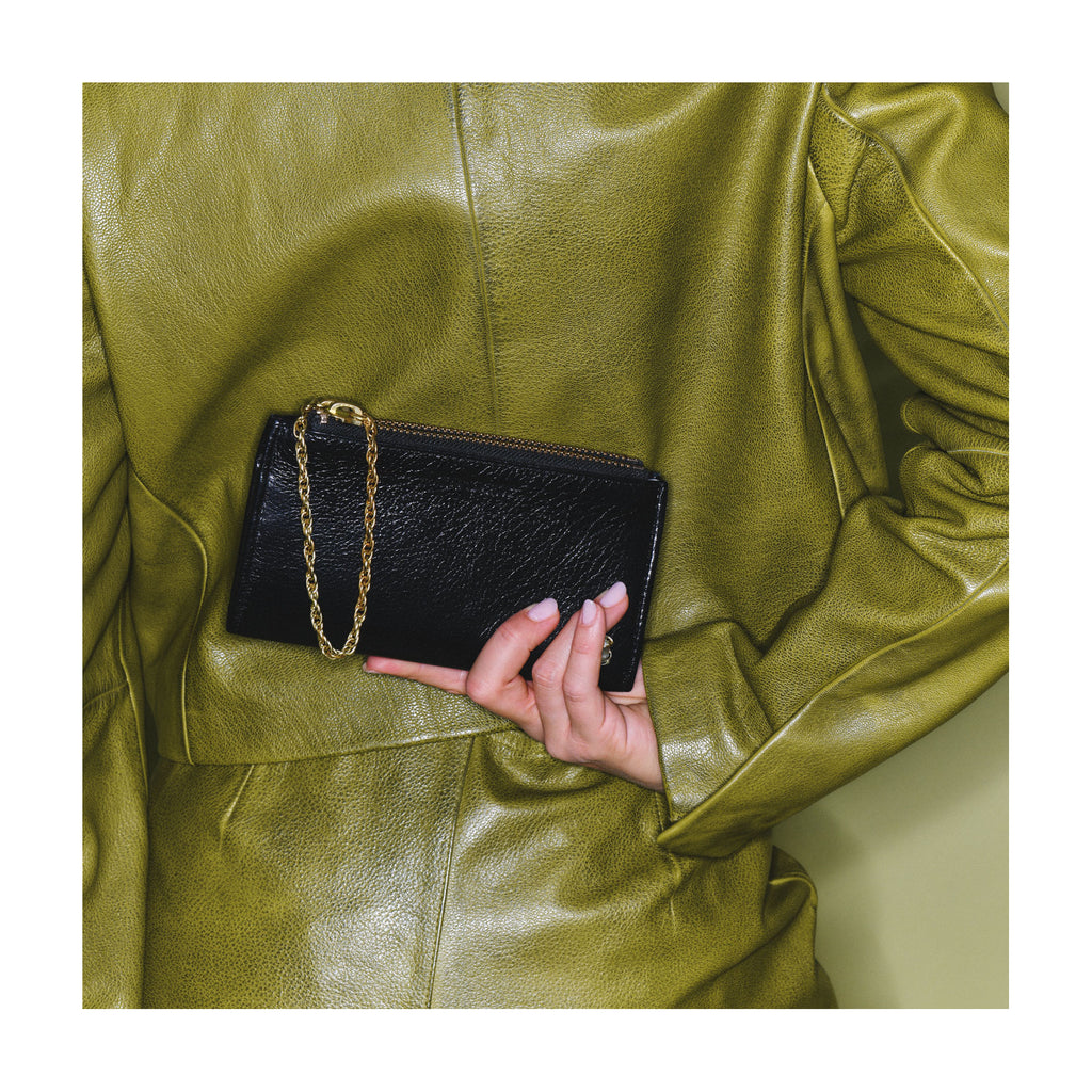 Porte-monnaie Claris Virot Achille Cuir Noir | Podiums Nancy