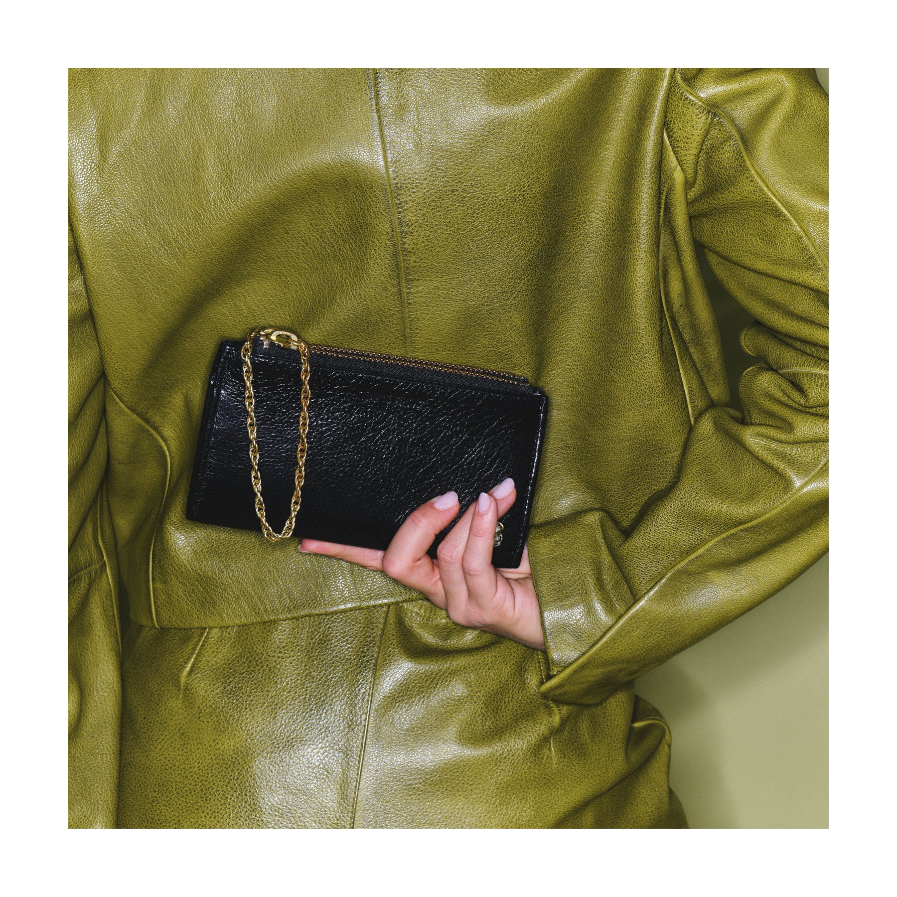 Porte-monnaie Claris Virot Achille Cuir Noir | Podiums Nancy