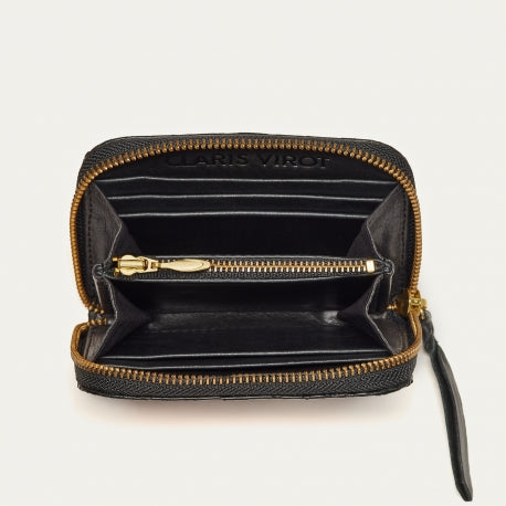 Portefeuille Claris Virot Mini Bob Python Noir | Podiums Nancy 