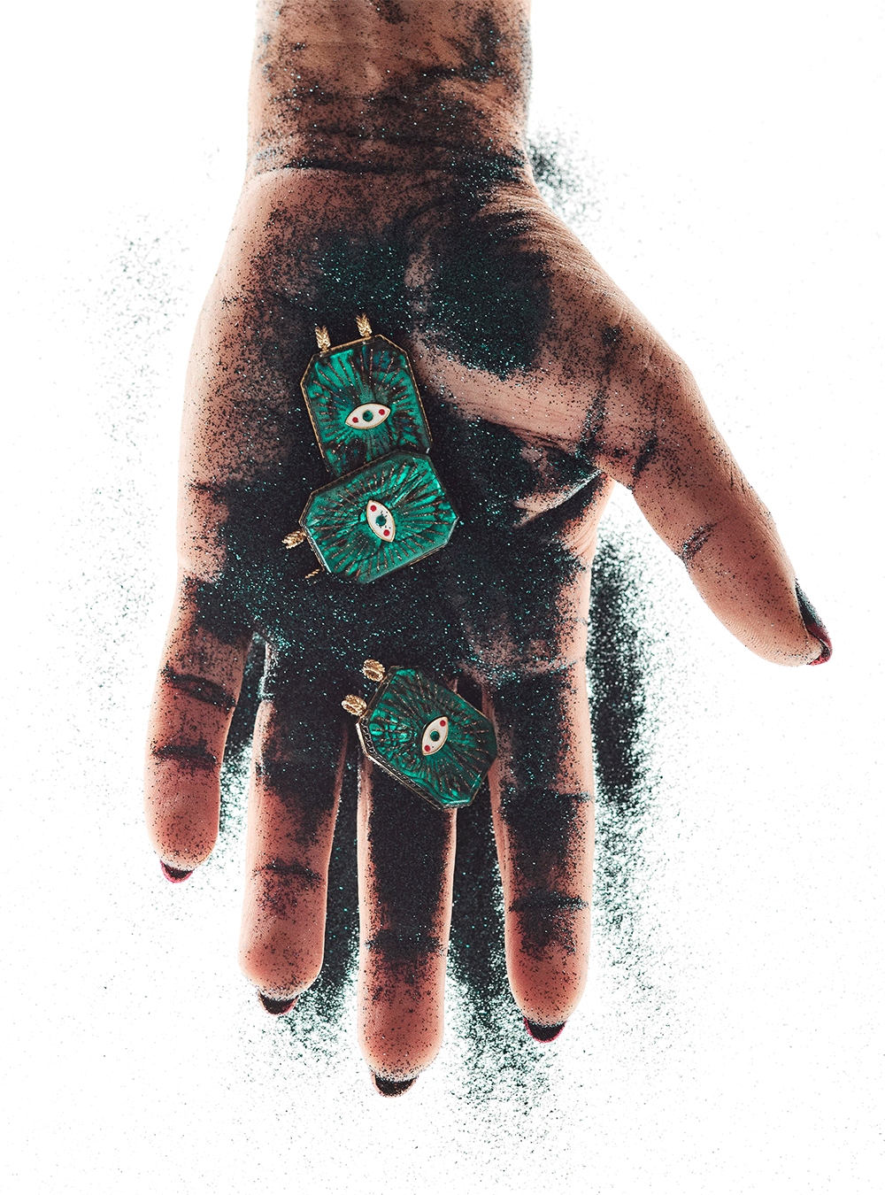 Collier Raiz'in Scapulaire 28mm nacre verte