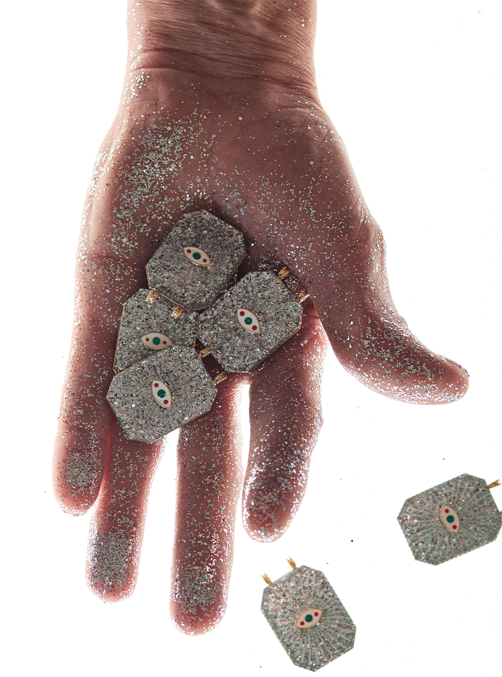 Collier Raiz'in scapulaire paillette argent 34mm