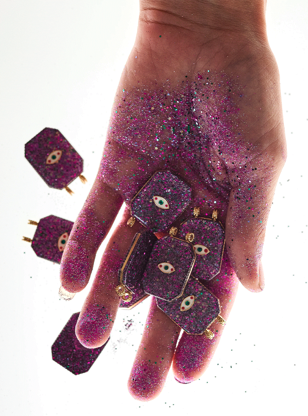 Collier Raiz'in Scapulaire 28mm paillette violette