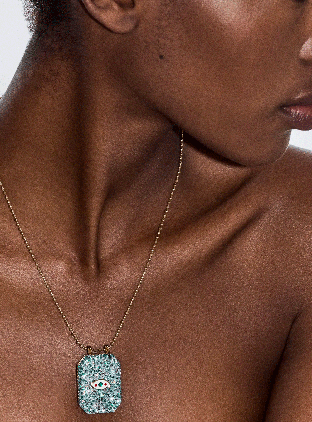 Collier Raiz'in scapulaire paillette argent 34mm