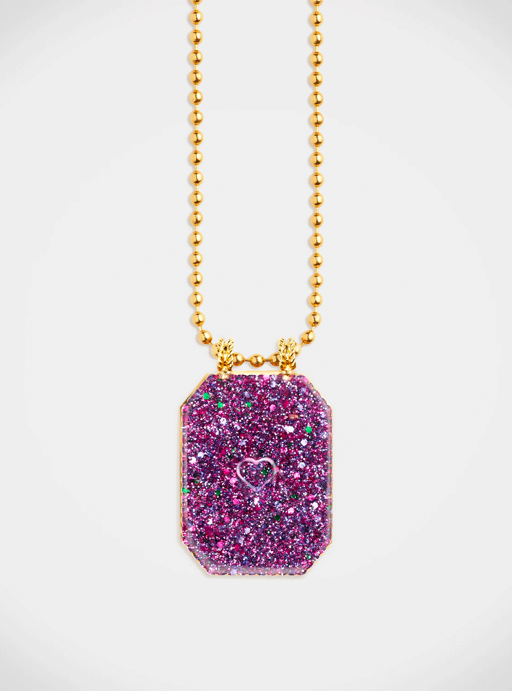 Collier Raiz'in Scapulaire 28mm paillette violette