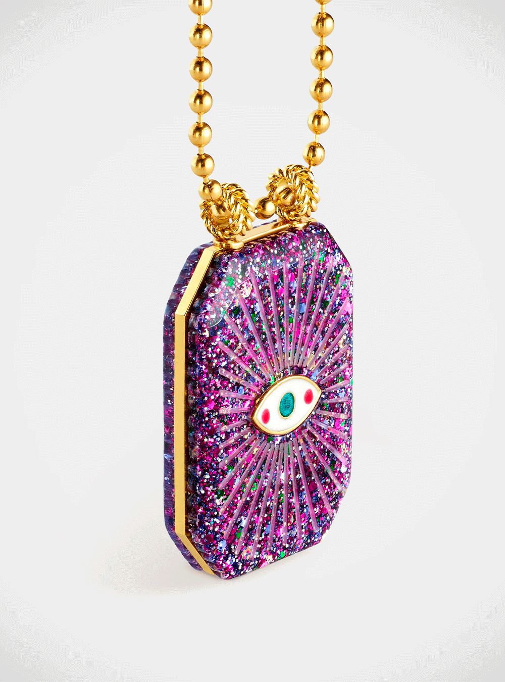 Collier Raiz'in Scapulaire 28mm paillette violette