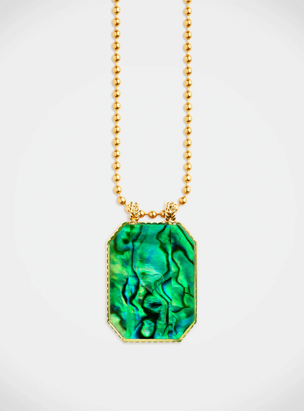 Collier Raiz'in Scapulaire 28mm nacre verte
