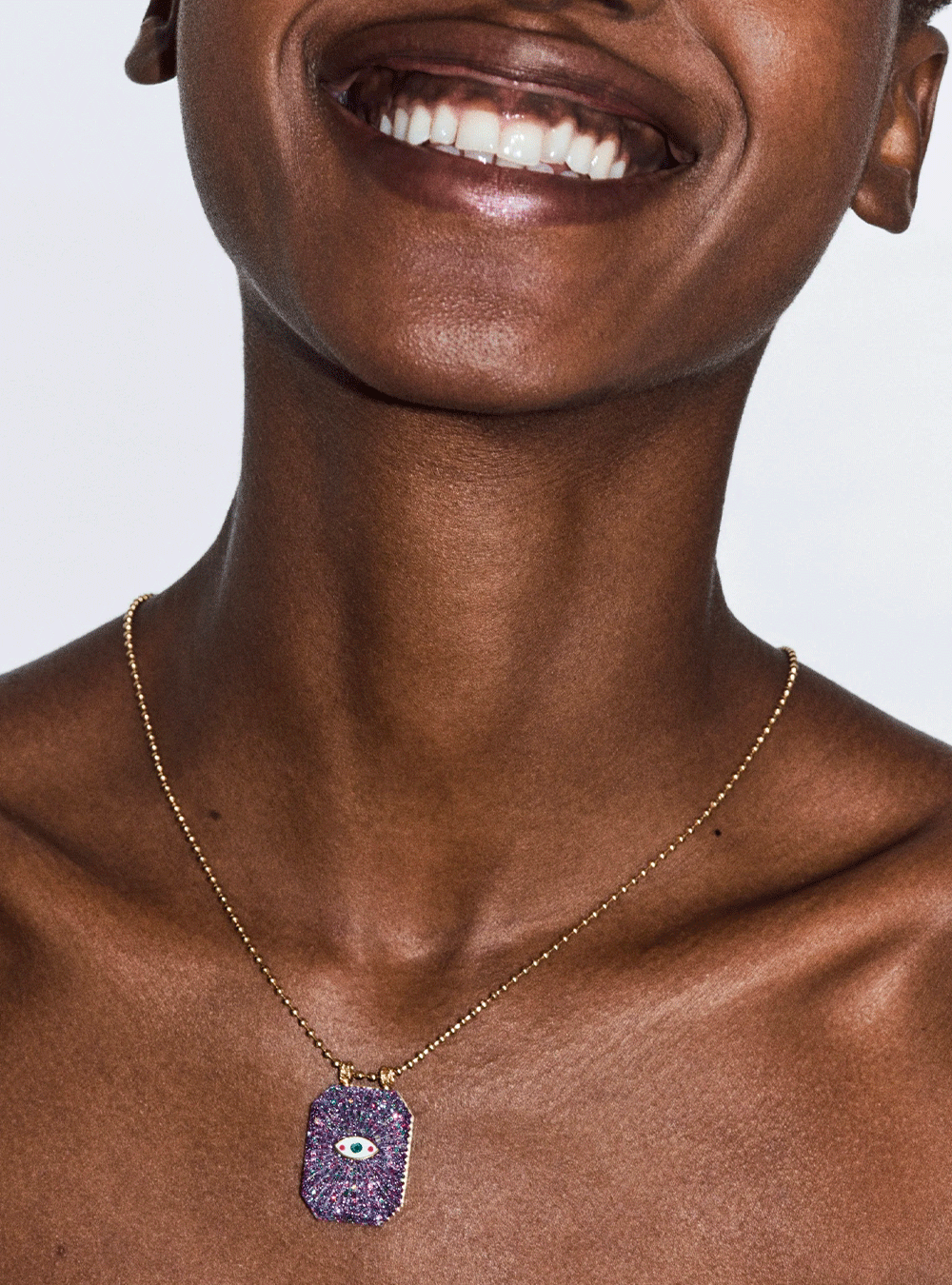 Collier Raiz'in Scapulaire 28mm paillette violette