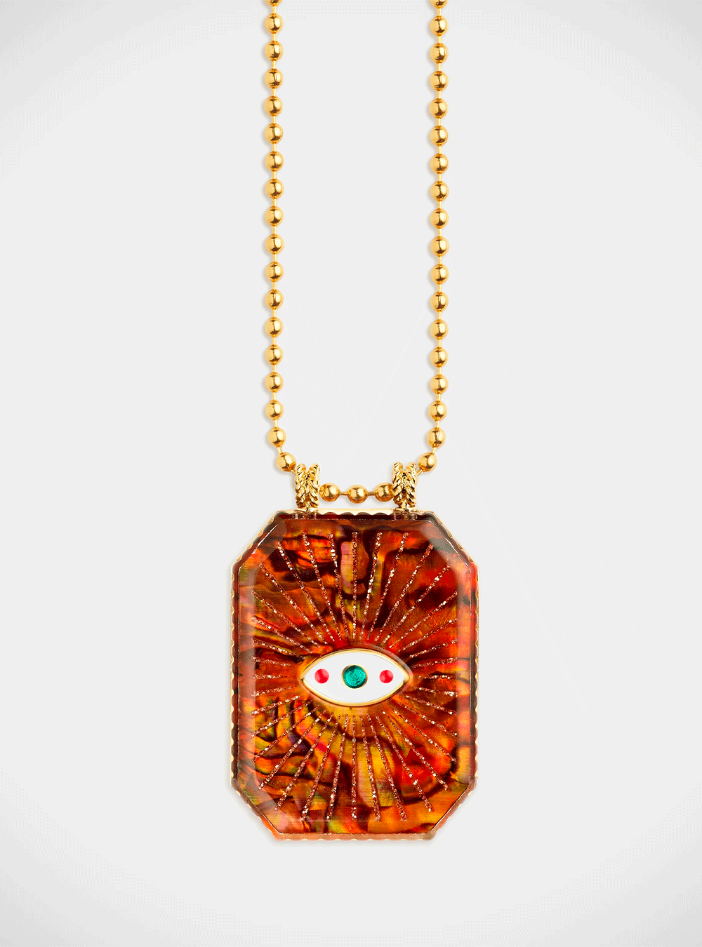 Collier Raiz'in Scap 34 mm nacre ocre