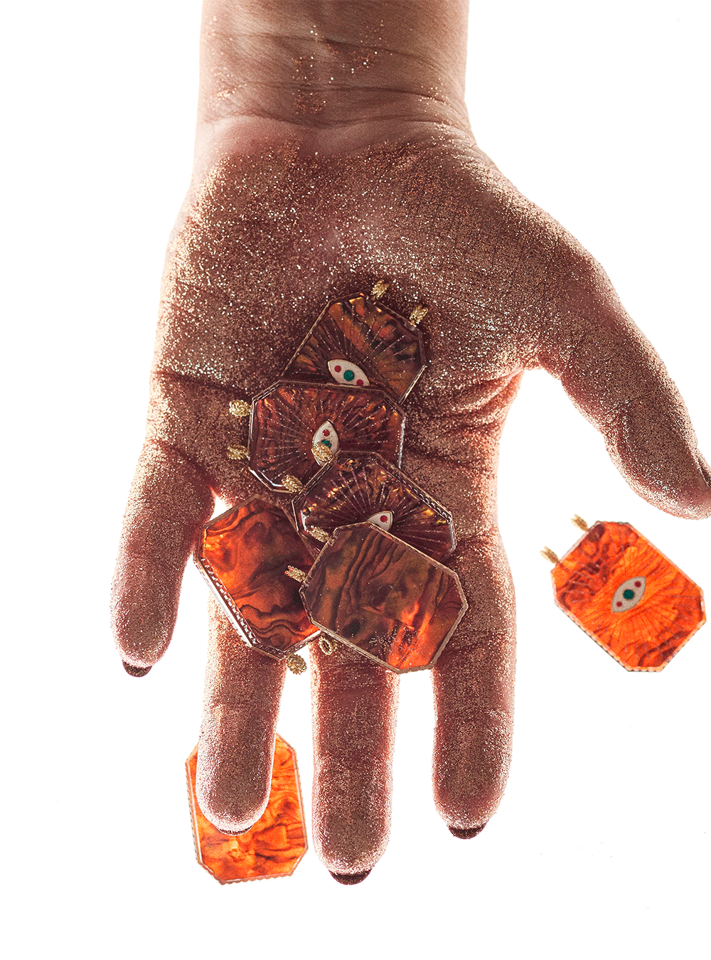 Collier Raiz'in Scap 34 mm nacre ocre