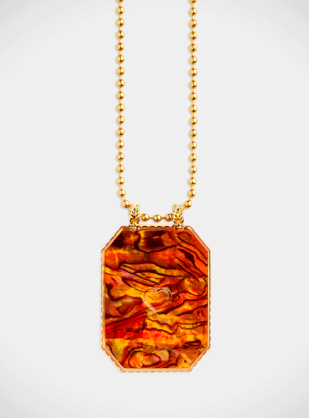 Collier Raiz'in Scap 34 mm nacre ocre