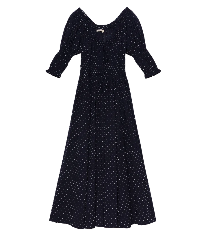 Robe Dôen Ischia Navy Flock Dot | Podiums Nancy
