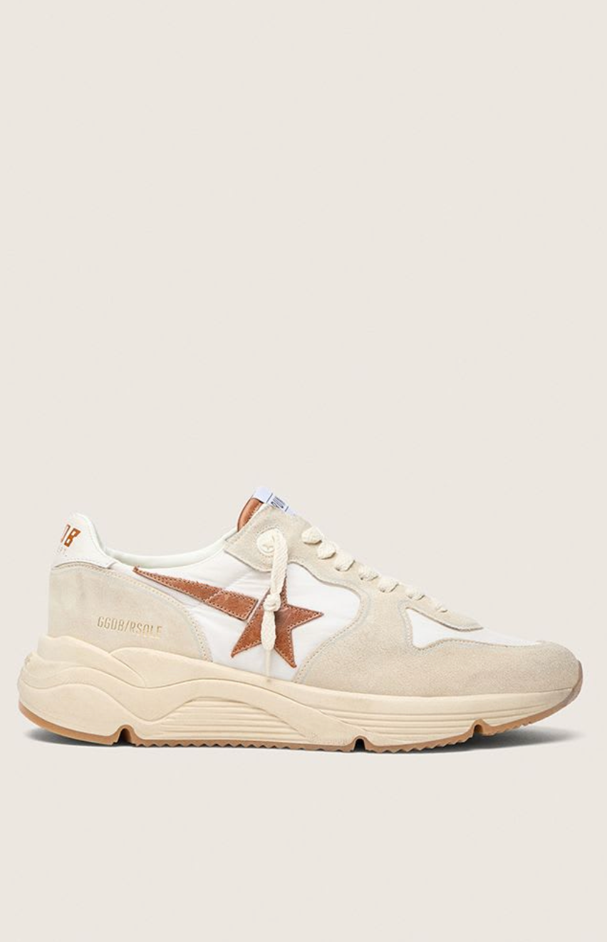 Sneakers Golden Goose Running Sole White Beige Brown