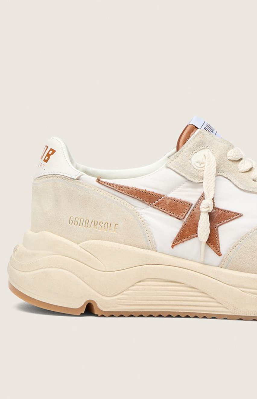Sneakers Golden Goose Running Sole White Beige Brown