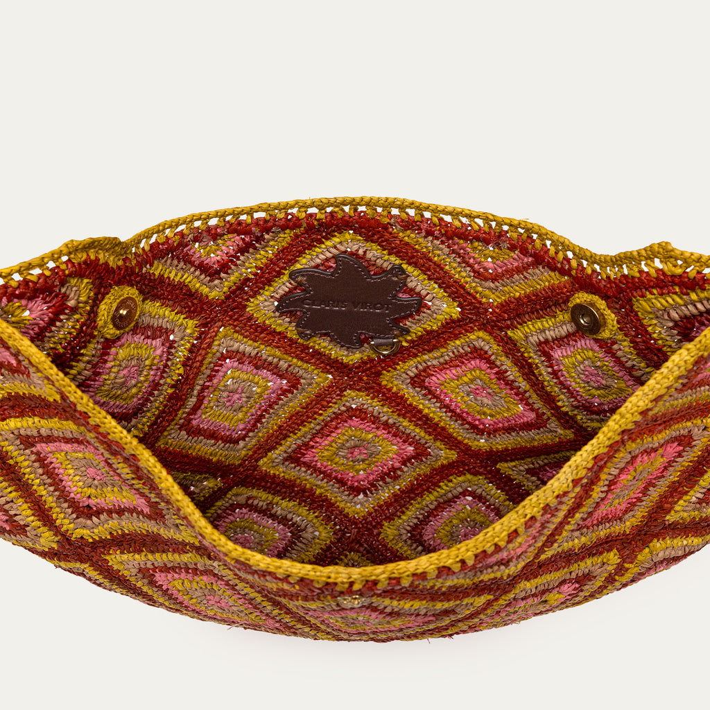 Sac à main Claris Virot Chris Raphia Rose | Podiums Nancy