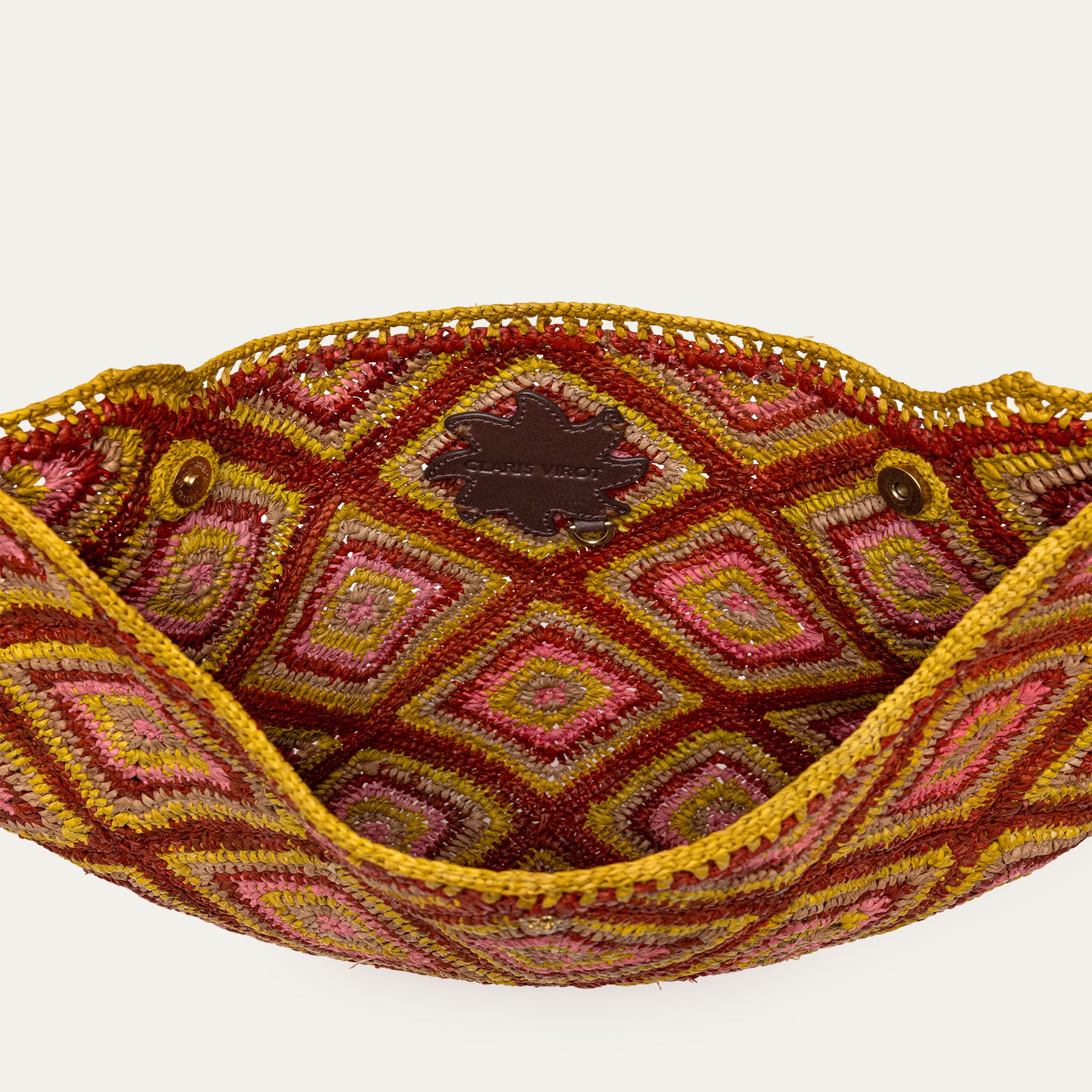 Sac à main Claris Virot Chris Raphia Rose | Podiums Nancy